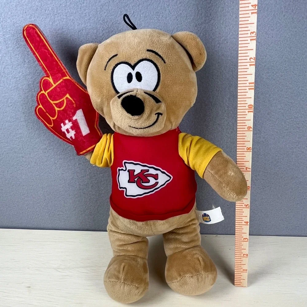 Kansas City Chiefs Plush Teddy Bear Good Stuff NFL Fan #1 Foam Finger 13 Inch